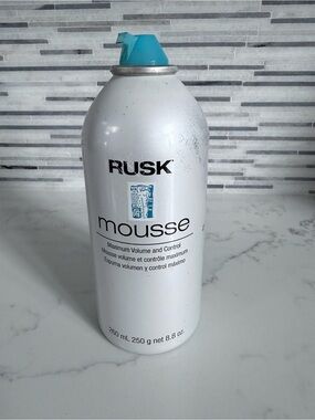 Rusk Mousse Maximum Volume & Control - White with Teal Cap